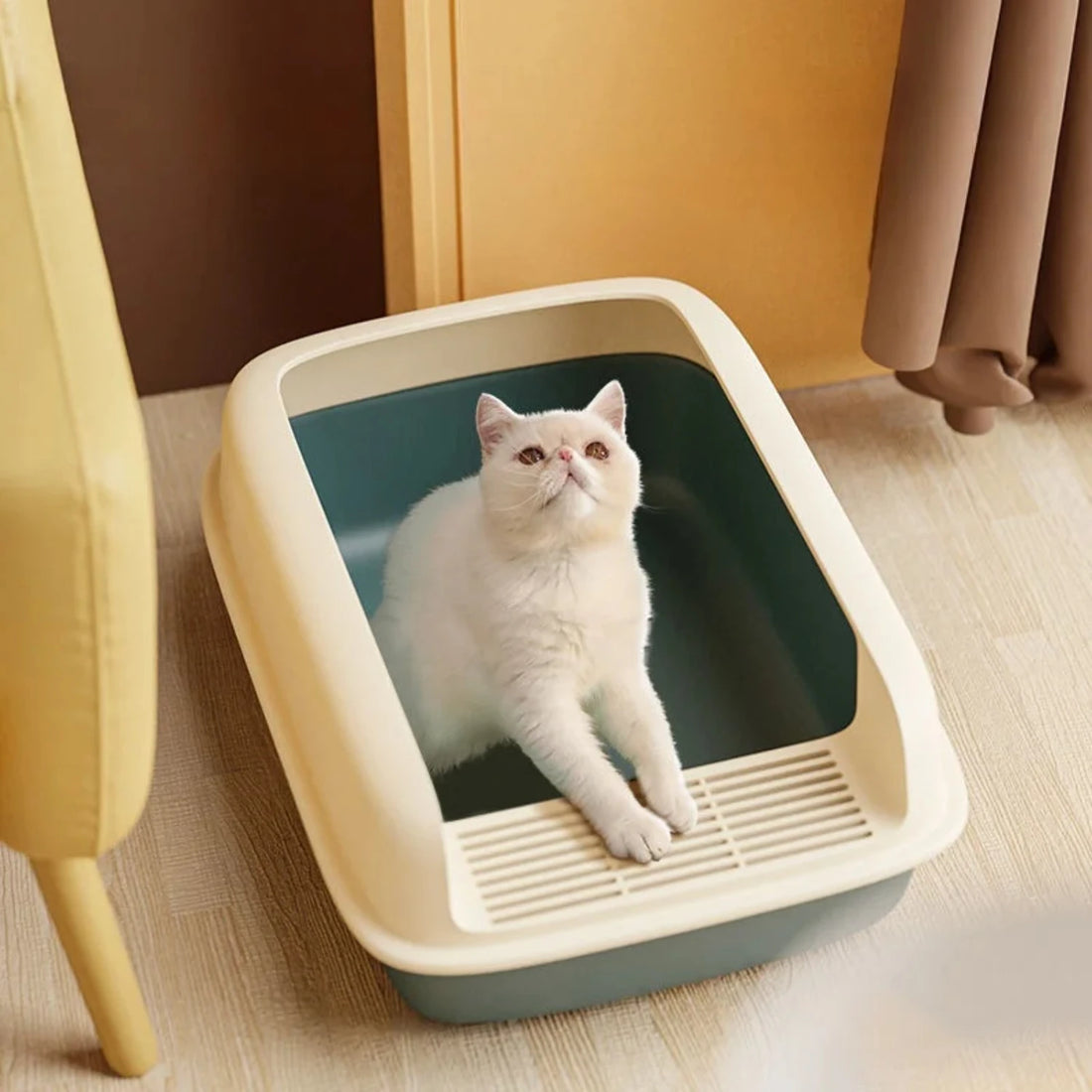 Happy Paw Pals™ Semi-Enclosed Cat Litter Box