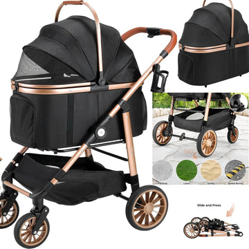 Happy Paw Pals™ High Wheels 360° Dog & Cat Stroller